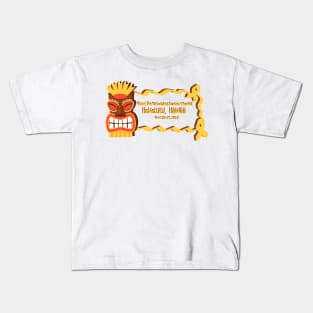 One Rb World 2024 Tiki Mask Gold Ribbon Banner Kids T-Shirt